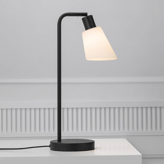 Bordlampe Molli med glasskjerm og bryter