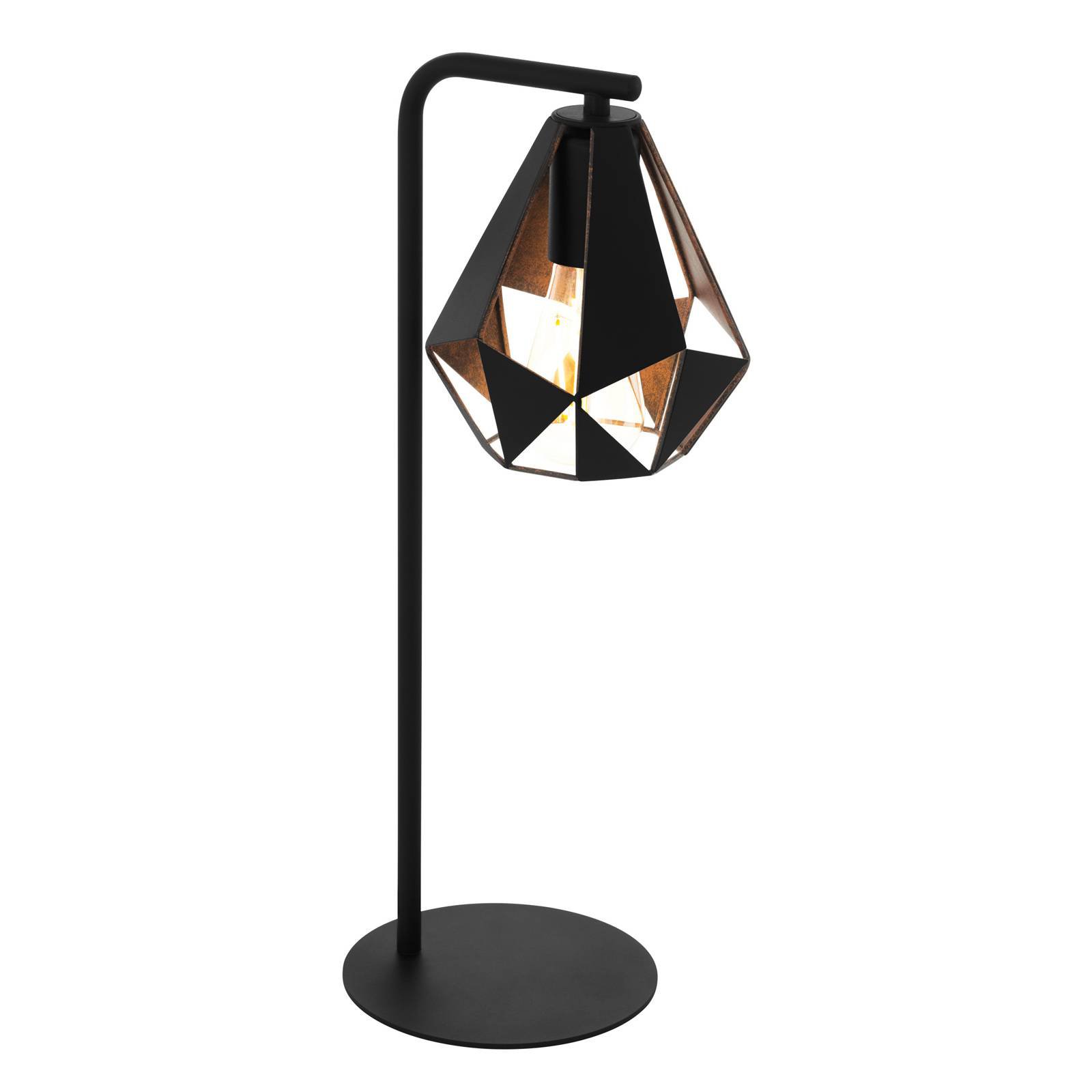 Bordlampe Carlton 4 i svart/kobber