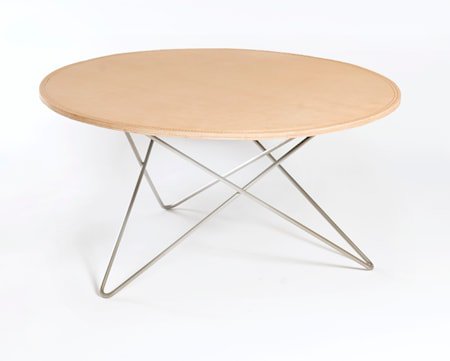 O-table leather sofabord