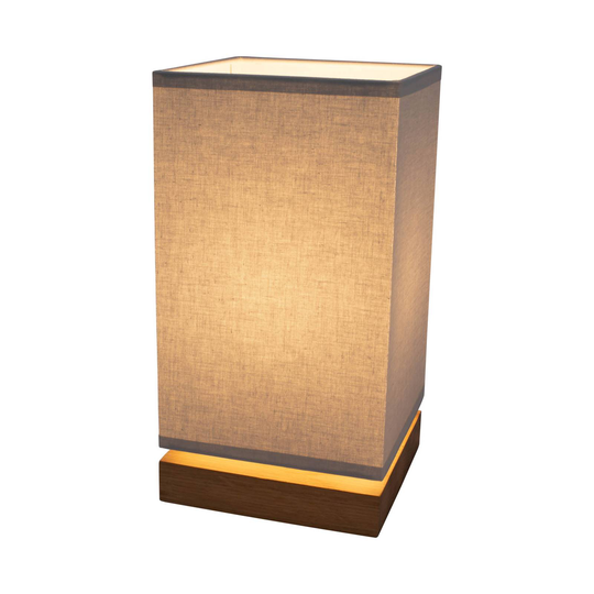 Bordlampe Canvas, eik, kantet, grå
