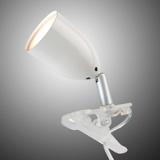 Moderne LEO LED-lampe i hvitt med klemme