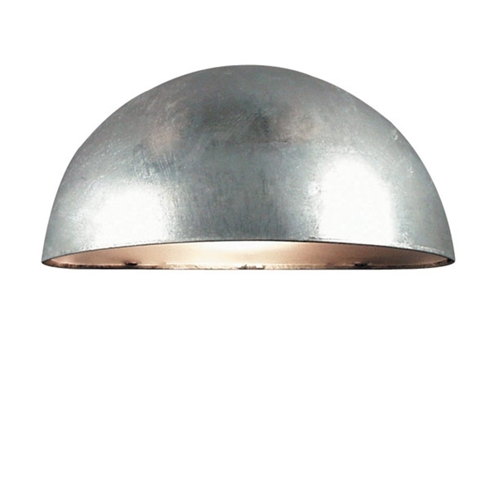 Vegglampe Bergen, halvrund, sølvgrå