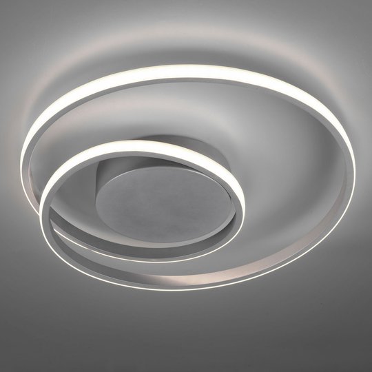 LED-taklampe Zibal, dimbar, titanfarge
