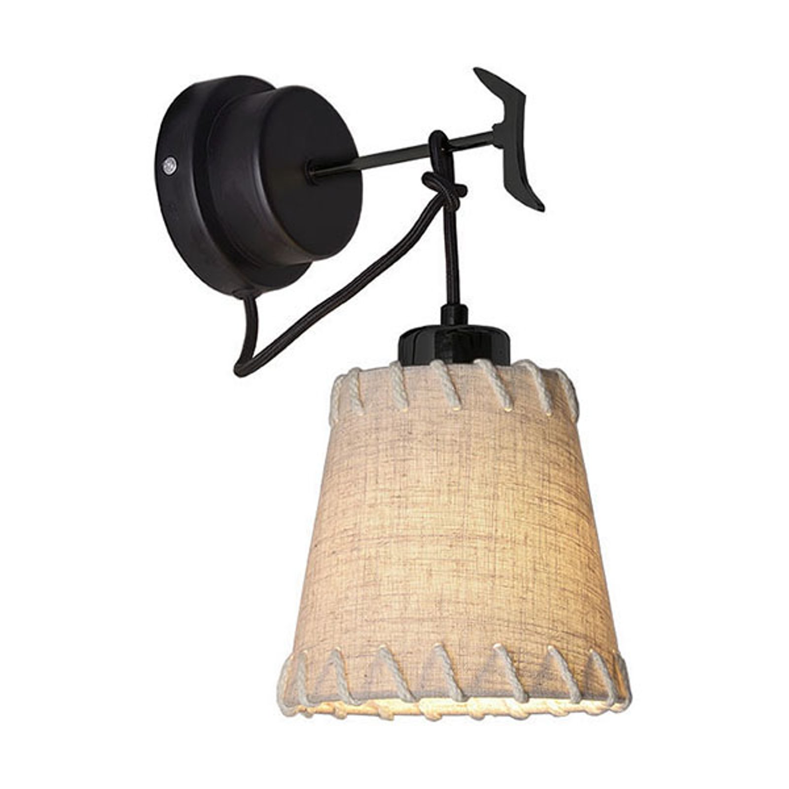 Vegglampe Timor, tekstil, beige