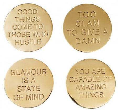 Quote Glasunderlägg Mässing 4-pack