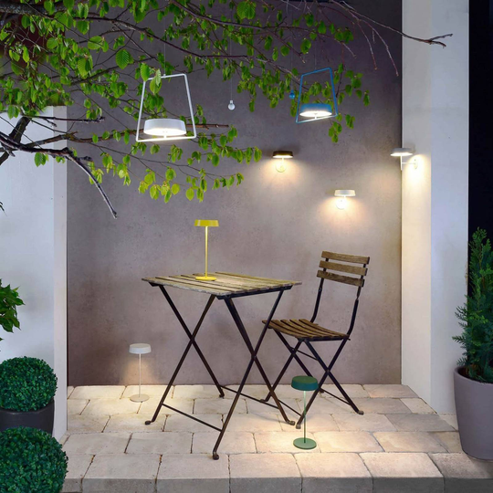 LED-bordlampe Miram med batteri, dimbar, gul