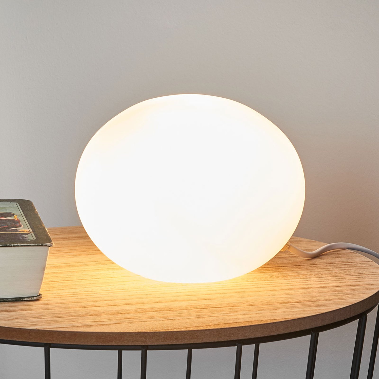 Dekorativ bordlampe Glass Oval Ø 18 cm
