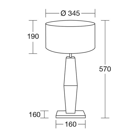 HerzBlut Marla bordlampe, oljet eik hvit 57 cm