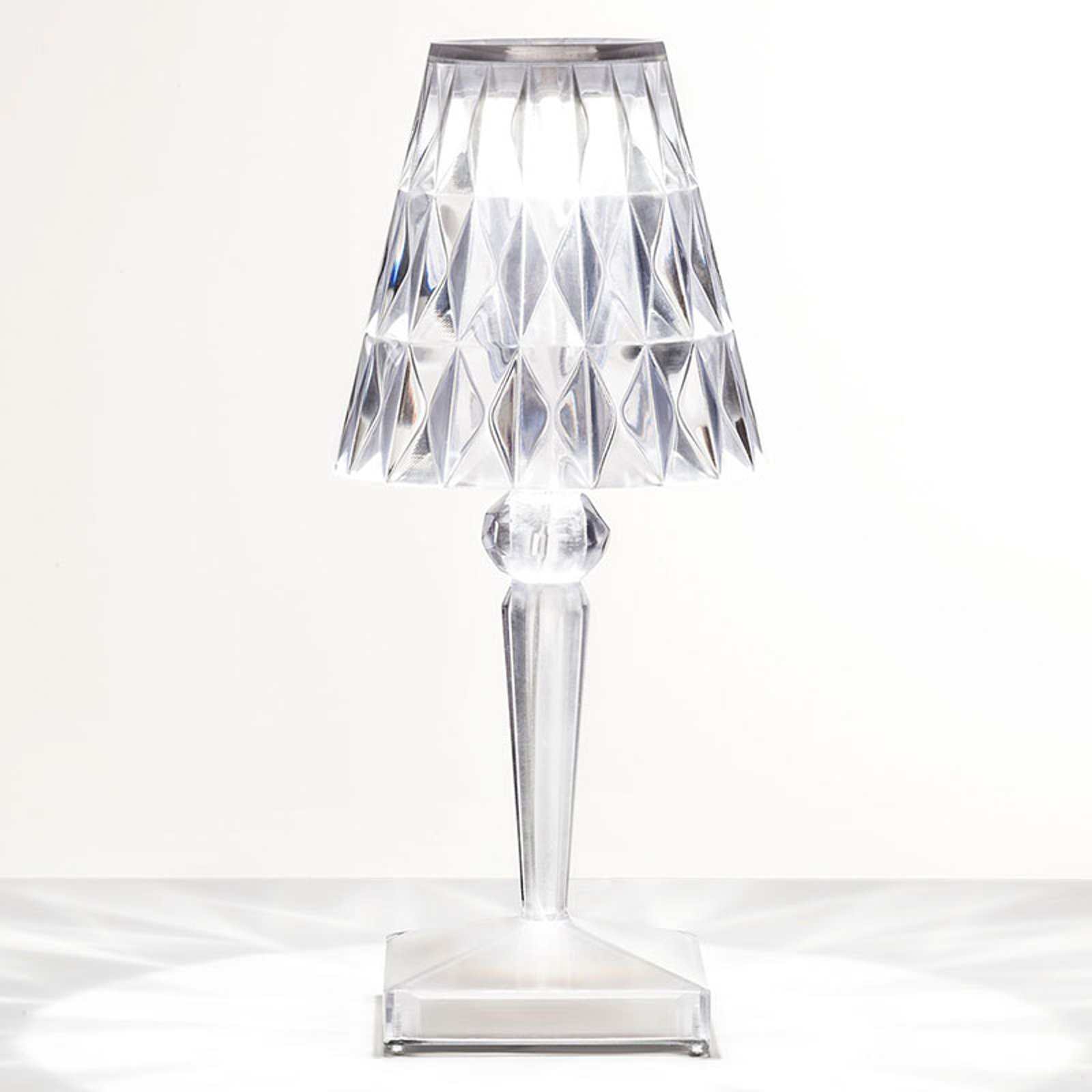 Deko LED bordlampe Battery med IP54, transparent