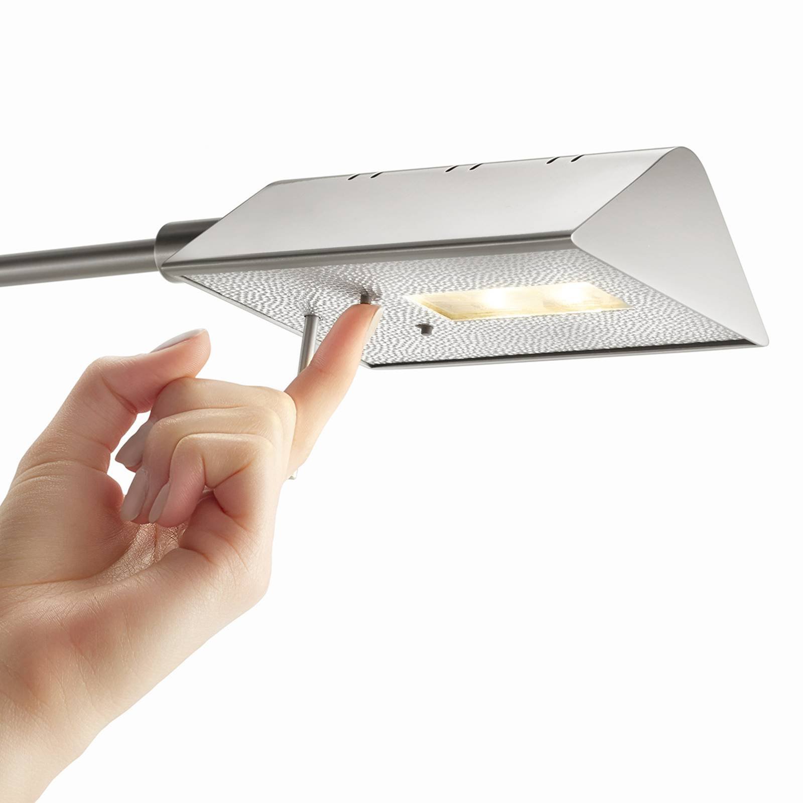 Danuta justerbar LED-gulvlampe, matt nikkel