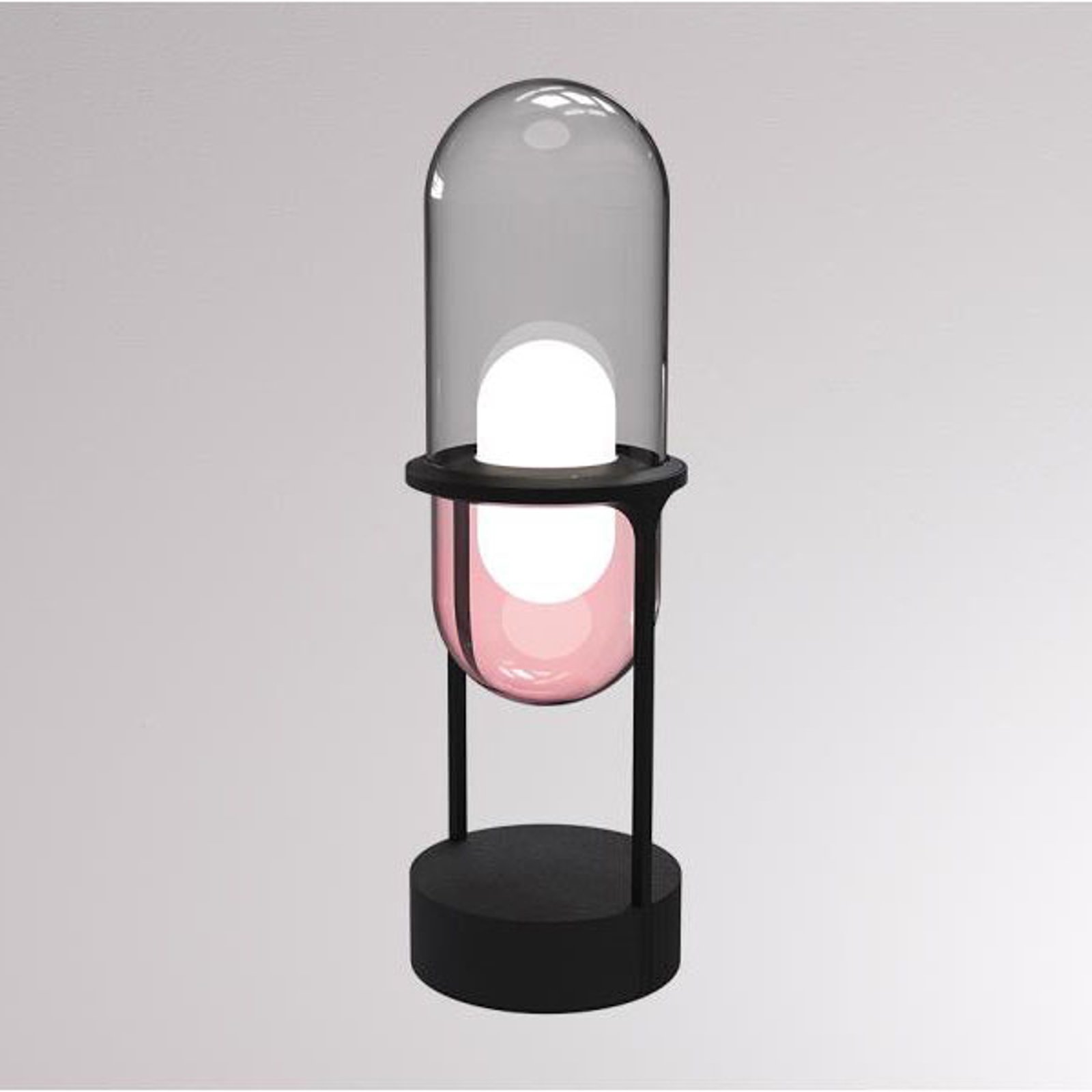 LOUM Pille LED-bordlampe grå/rosa