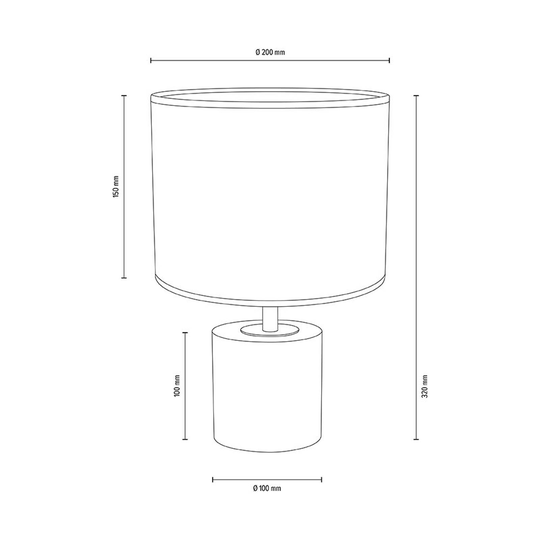 Bordlampe Tidas, oljet eik, Ø 20 cm, hvit