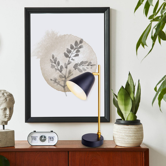 Bordlampe Triton i svart og gull