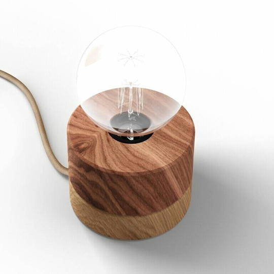 ALMUT 0239 bordlampe, vegansk, valnøtt/eik