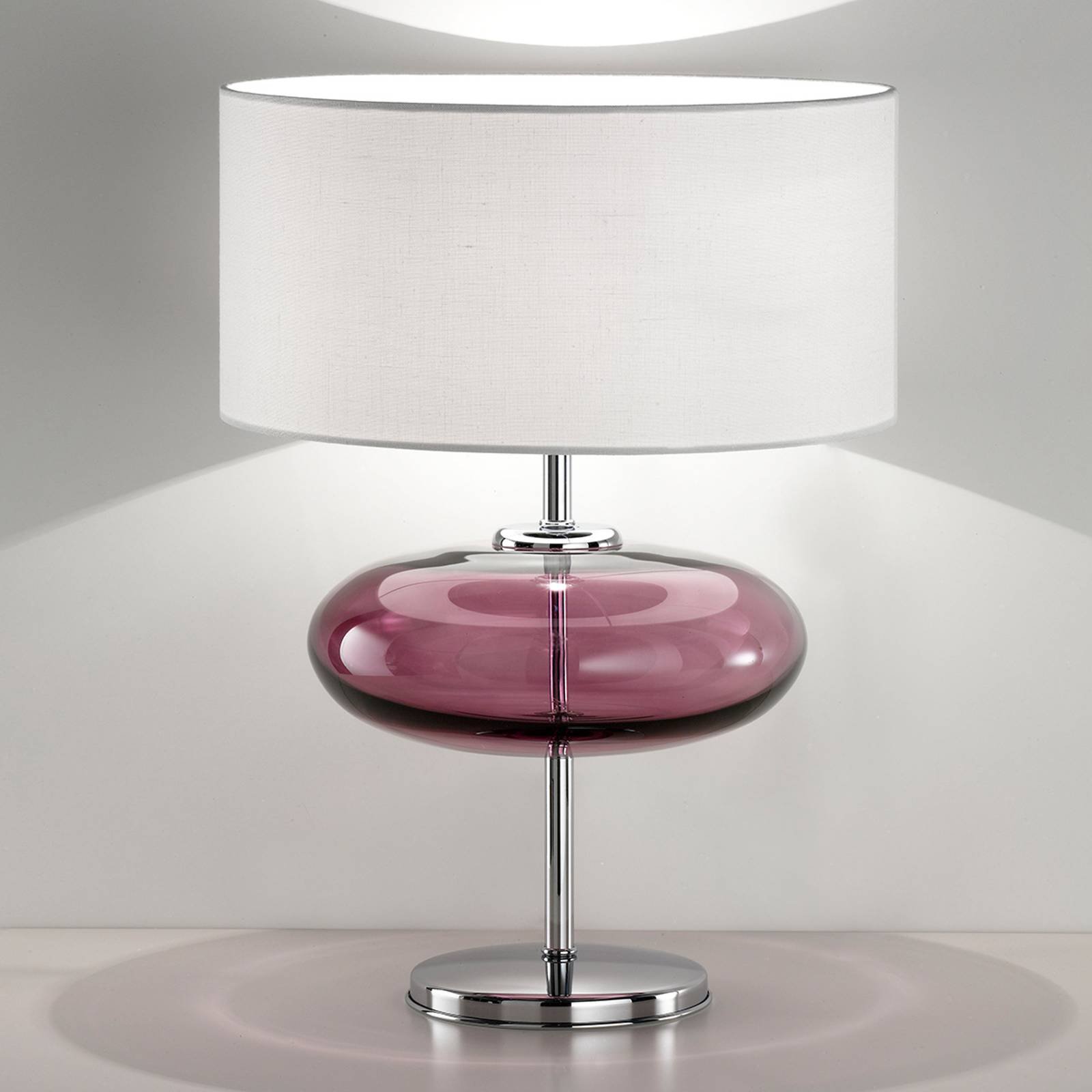 Bordlampe Show Elisse 62 cm glasselement rosa
