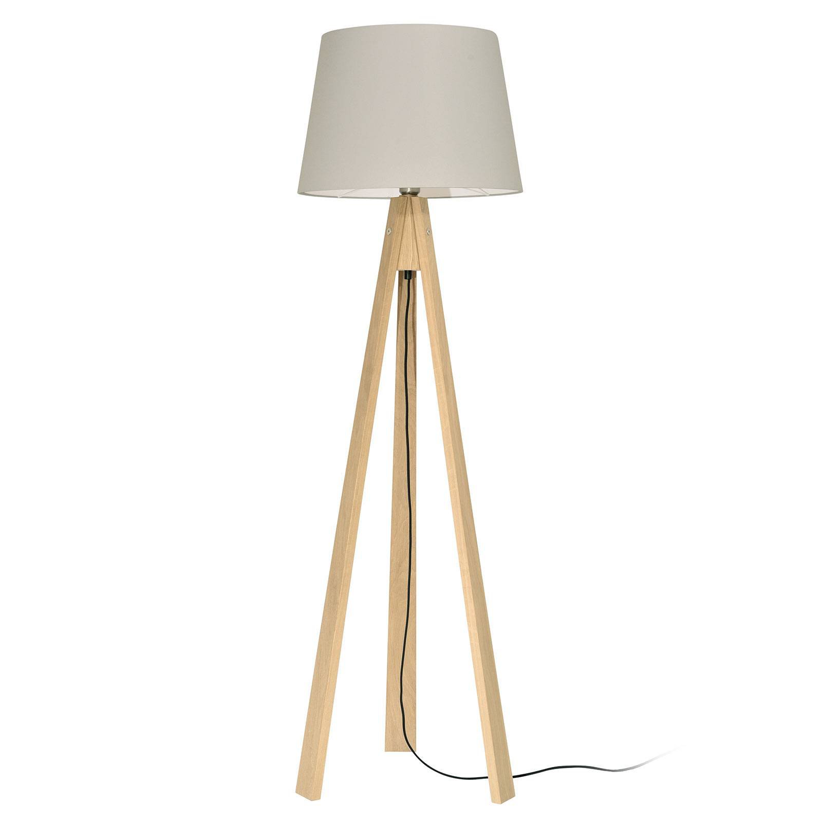 Erlkönig Prinz gulvlampe, eik natur, grå skjerm