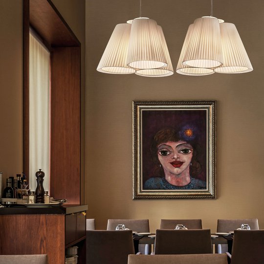 Modo Luce Florinda hengelampe 3lys plissé elfenben