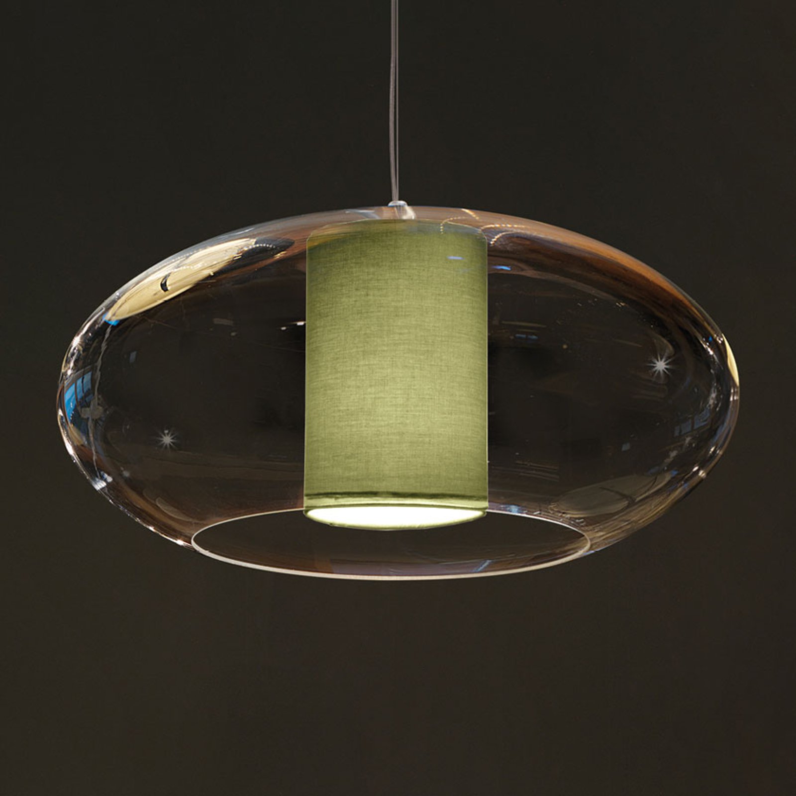 Modo Luce Ellisse hengelampe stoff Ø 60 cm grønn