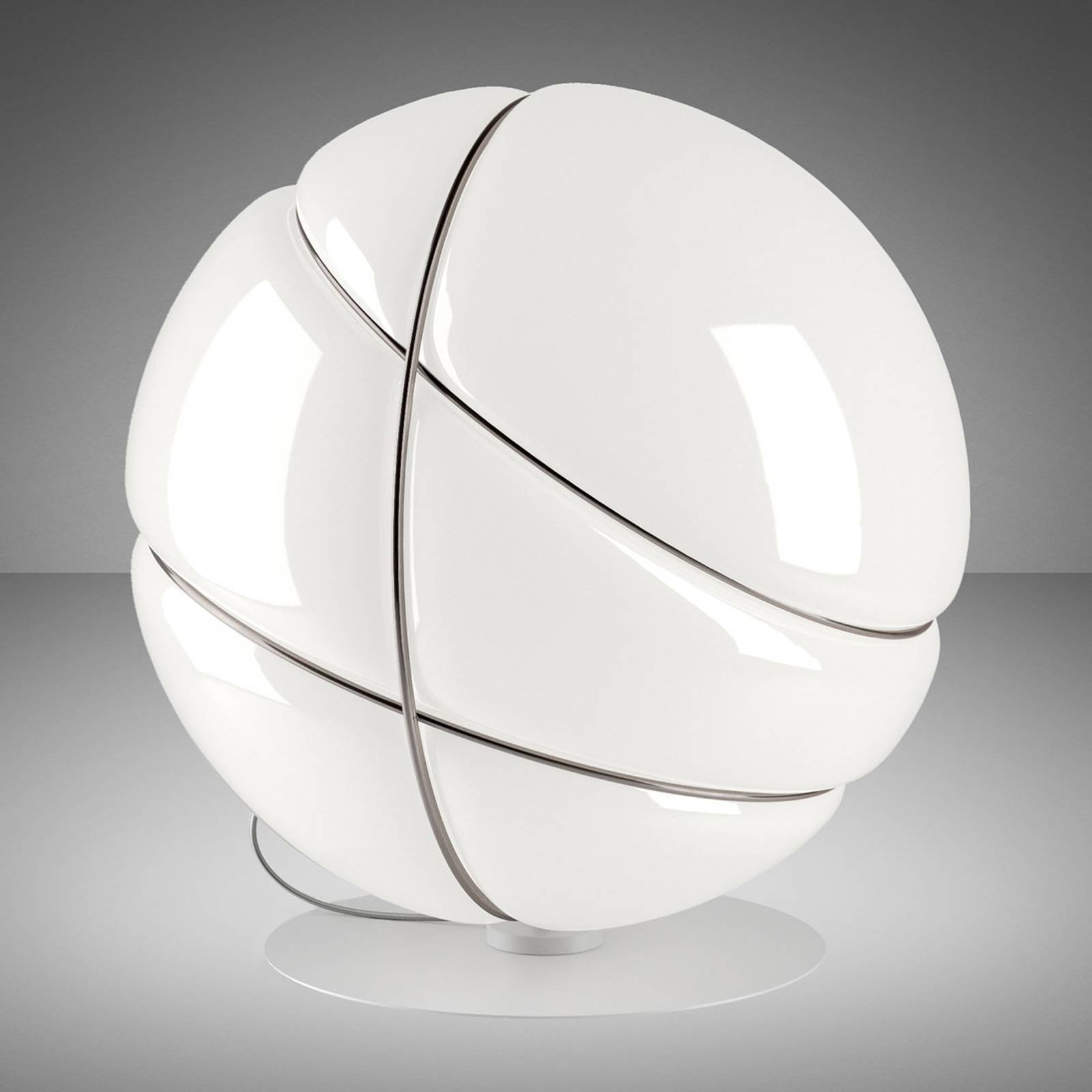 Fabbian Armilla bordlanpe av glass, hvit, brunet