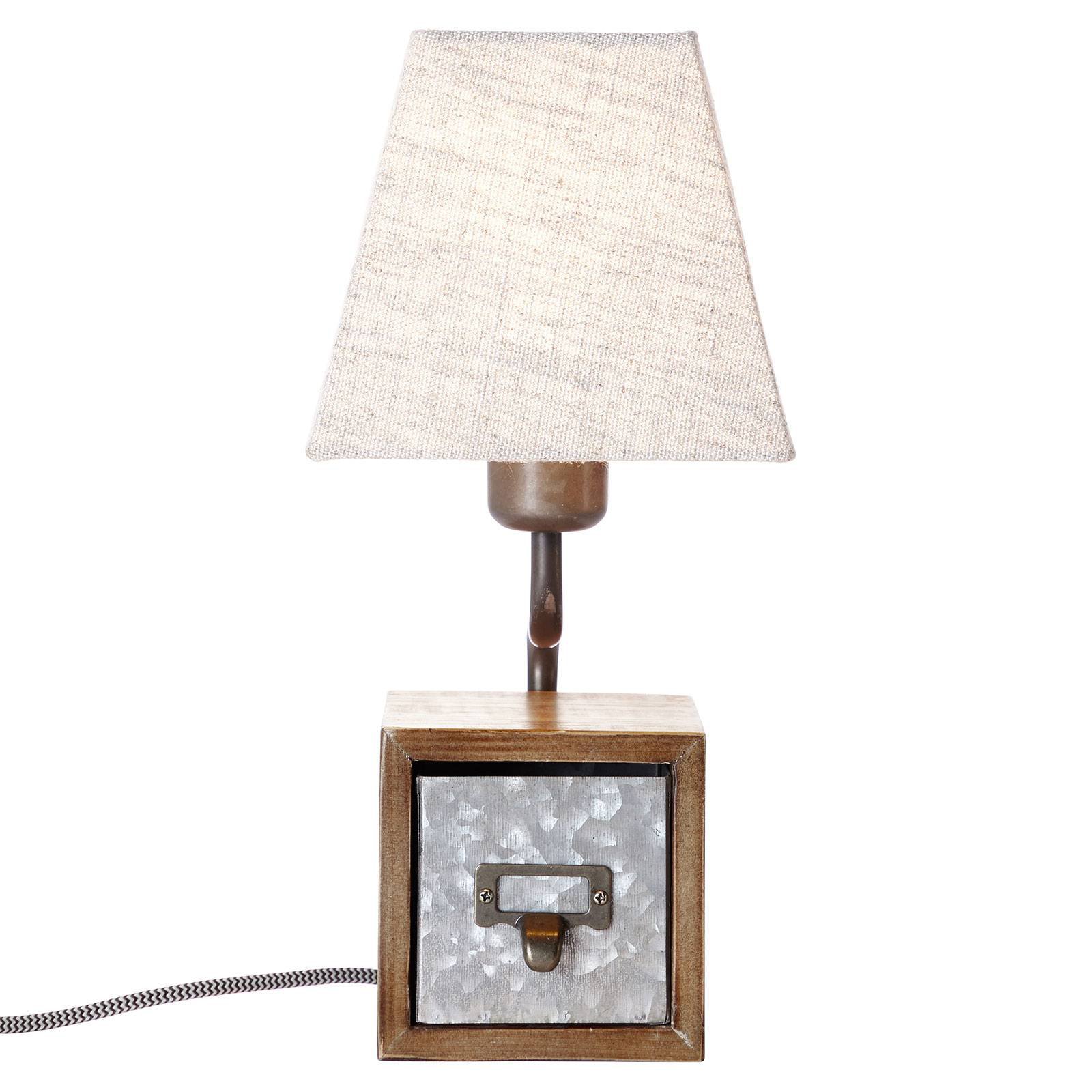 Tekstil-bordlampe Casket med skoskuff