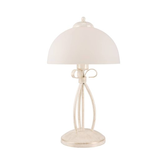 Bordlampe Adoro med glass-skjerm, hvit