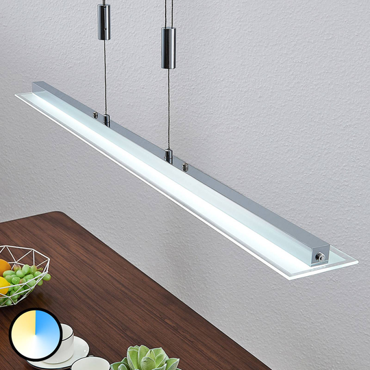 LED-pendellampe, bjelkeform, Sladja, touchsdimmer
