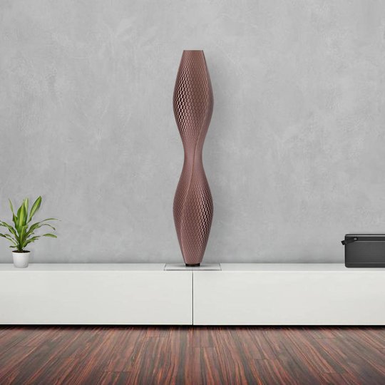 LED-gulvlampe Flechtwerk Lava, 75 cm, kobber