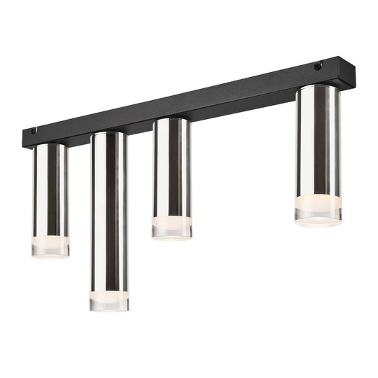 Taklampe Shine, 4 lyskilder, lang, krom