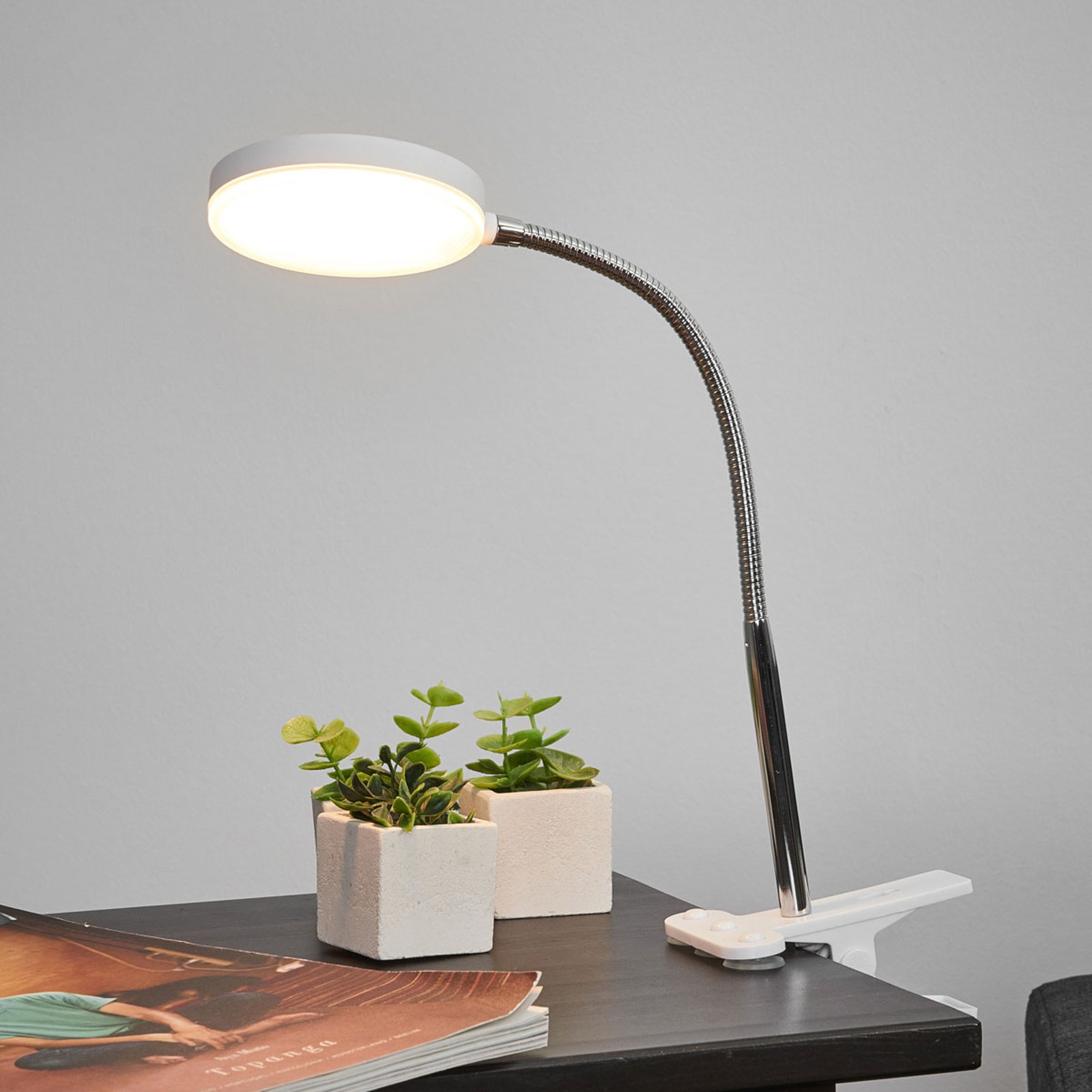 Milow bordklemmelampe med LED og fleksibel arm