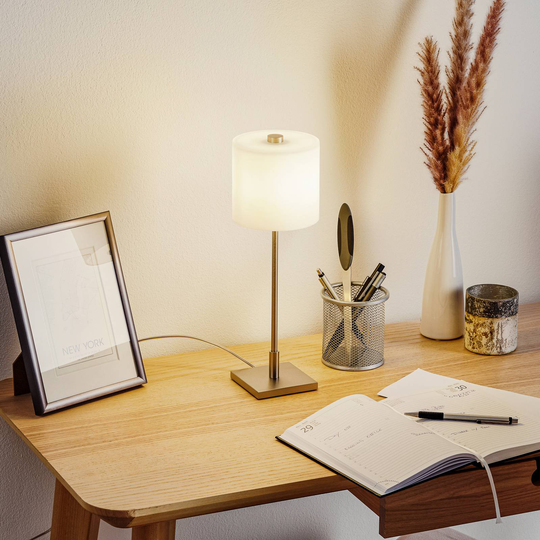 KNAPSTEIN bordlampe MERCY matt nikkel