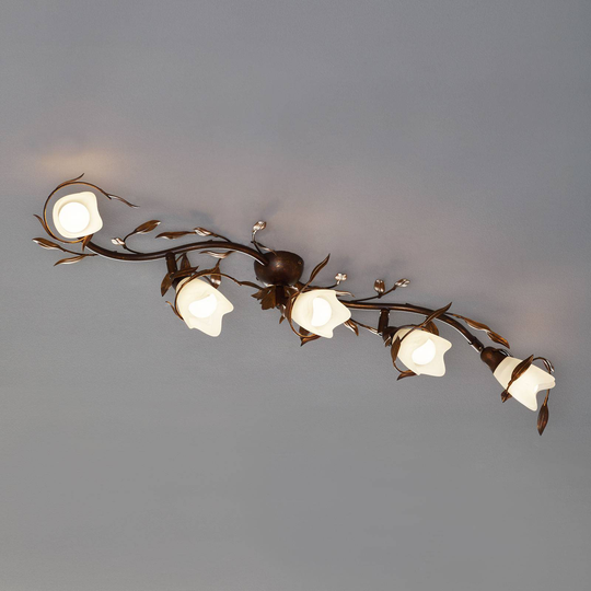Campana taklampe, 5 lyskilder, buet