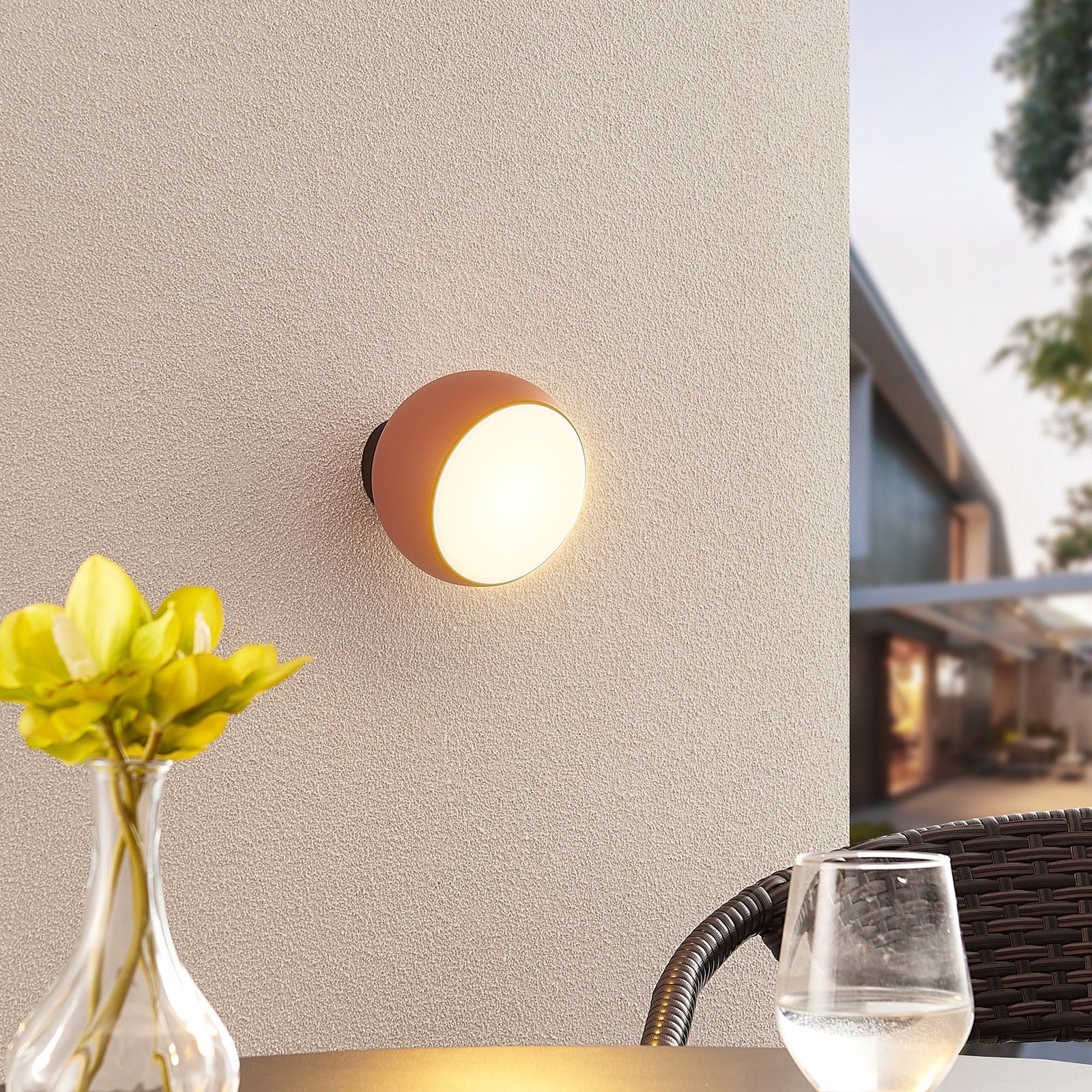 Arcchio Davir LED-vegglampe bærbar batteri oransje
