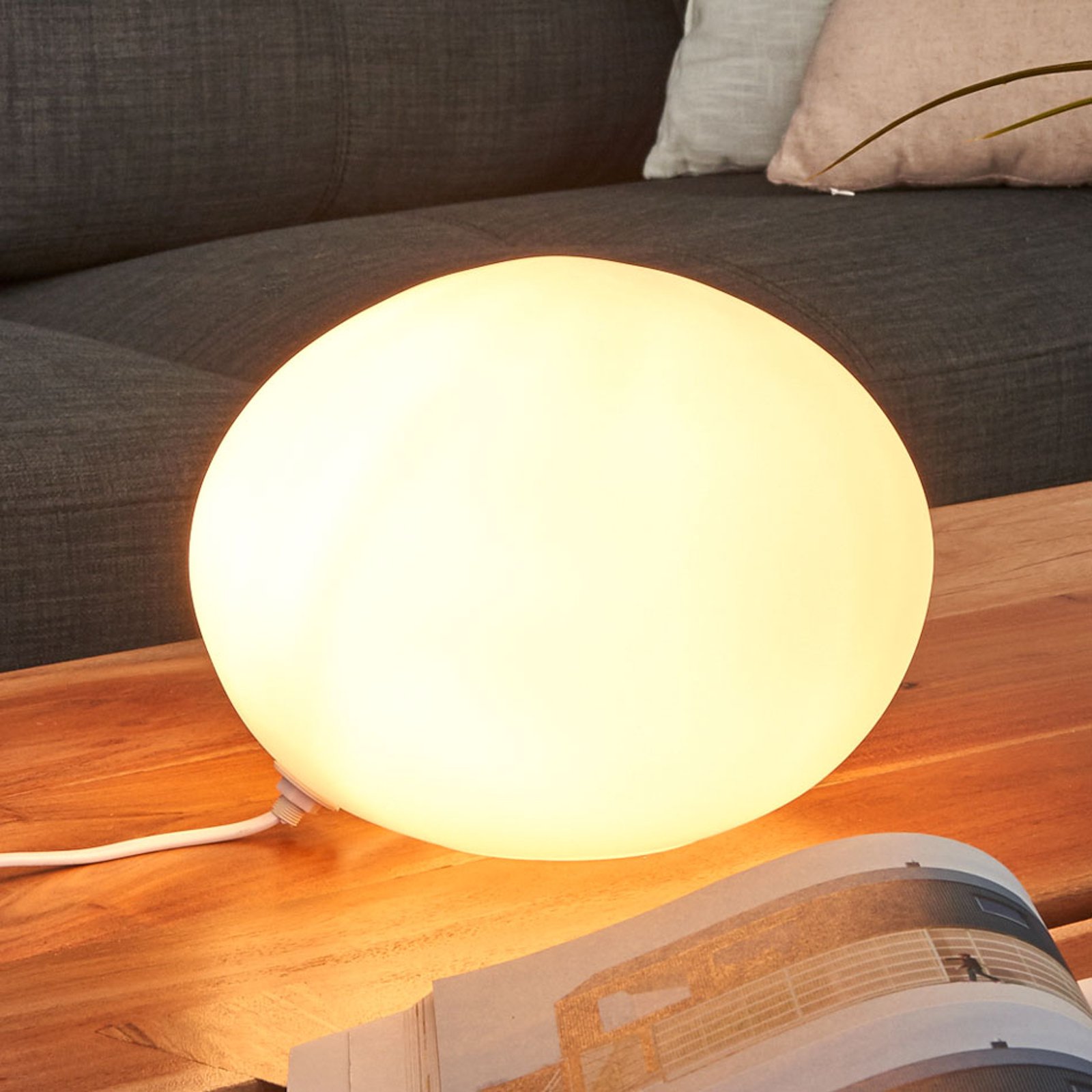 Dekorativ bordlampe Glass Oval Ø 24 cm