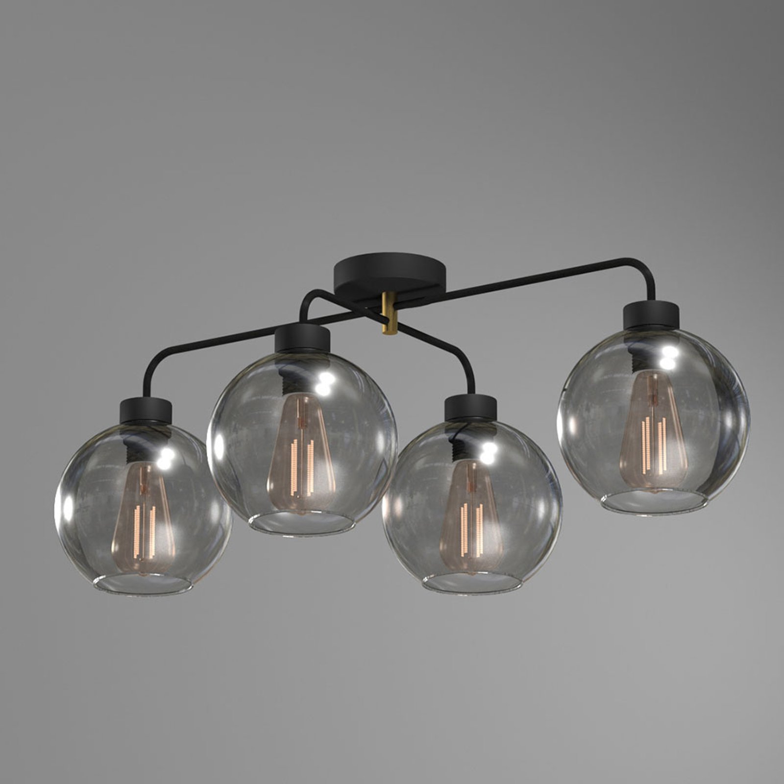 Taklampe Bari av glass, fire lyskilder