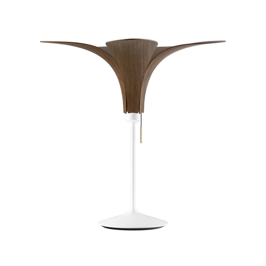 UMAGE Jazz bordlampe mørk eik, hvit fot