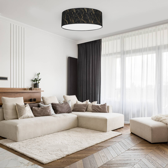 Taklampe Selma, svart/gull, Ø 50 cm