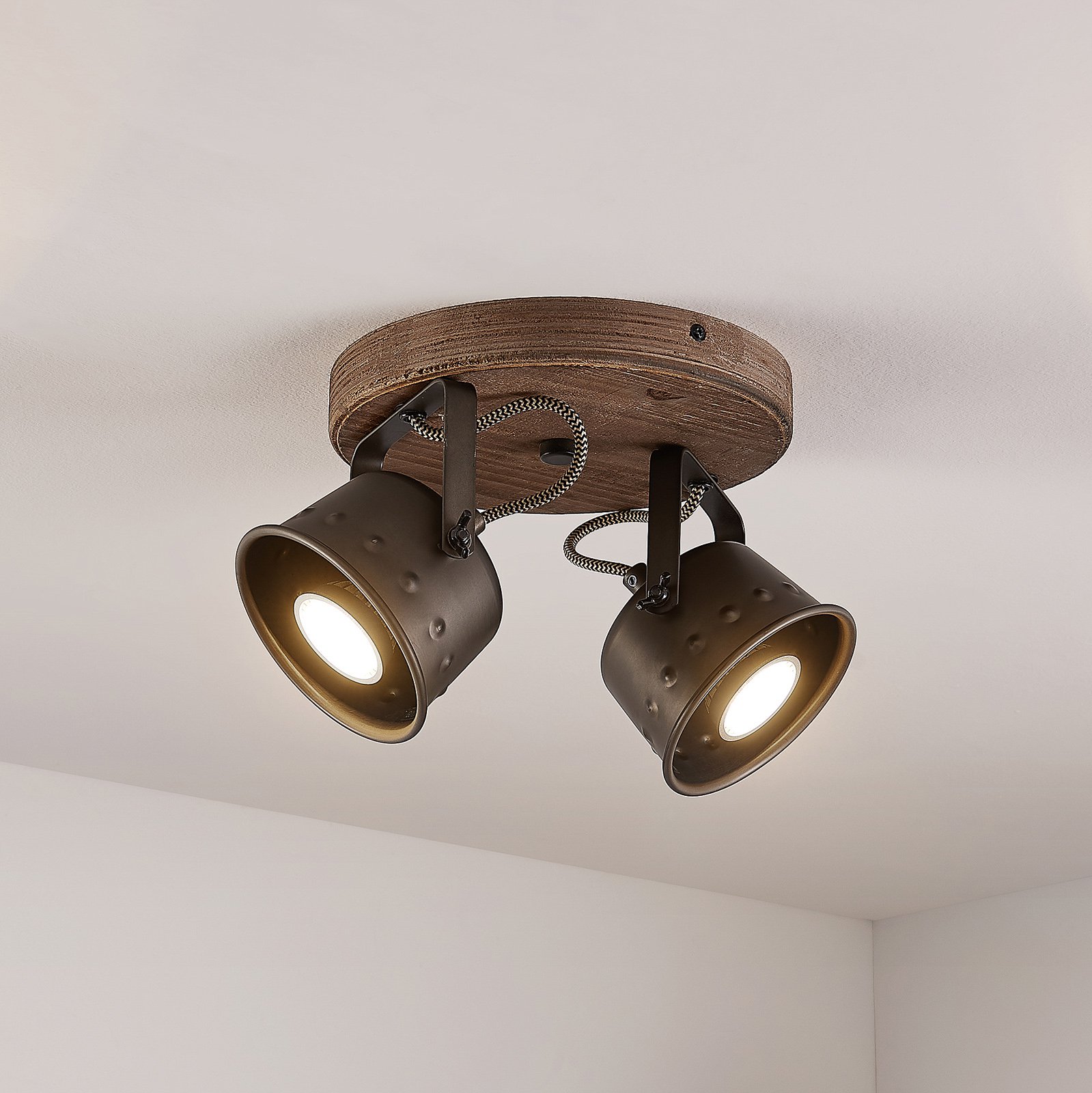 Lindby Rubinjo spot, 2 lyskilder, rund