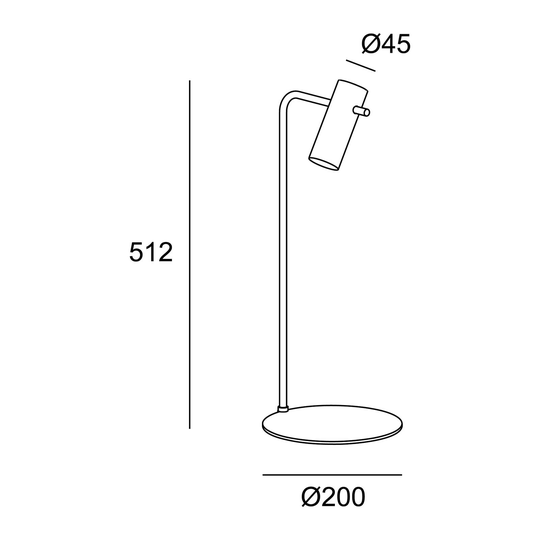 LEDS-C4 Nude Curved bordlampe E27 svart