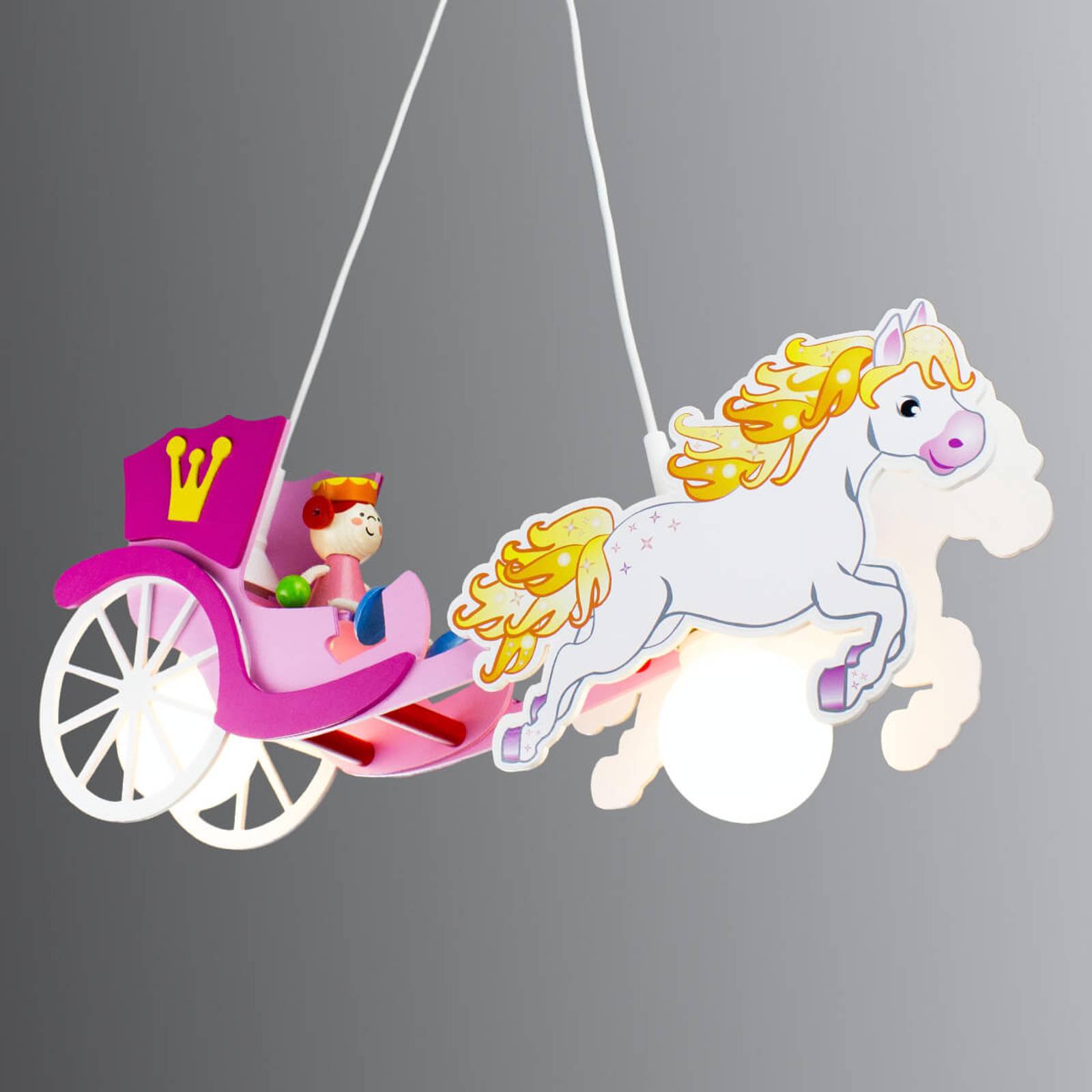 Hengelampe Prinsesse med hest og vogn