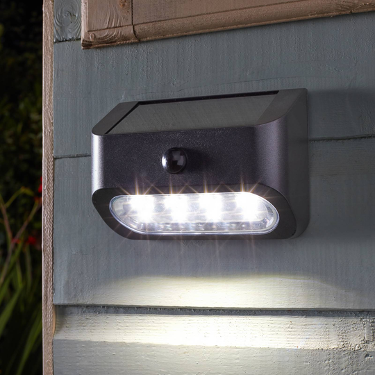 LED-solcellevegglampe Sentinal med sensor 2 stk