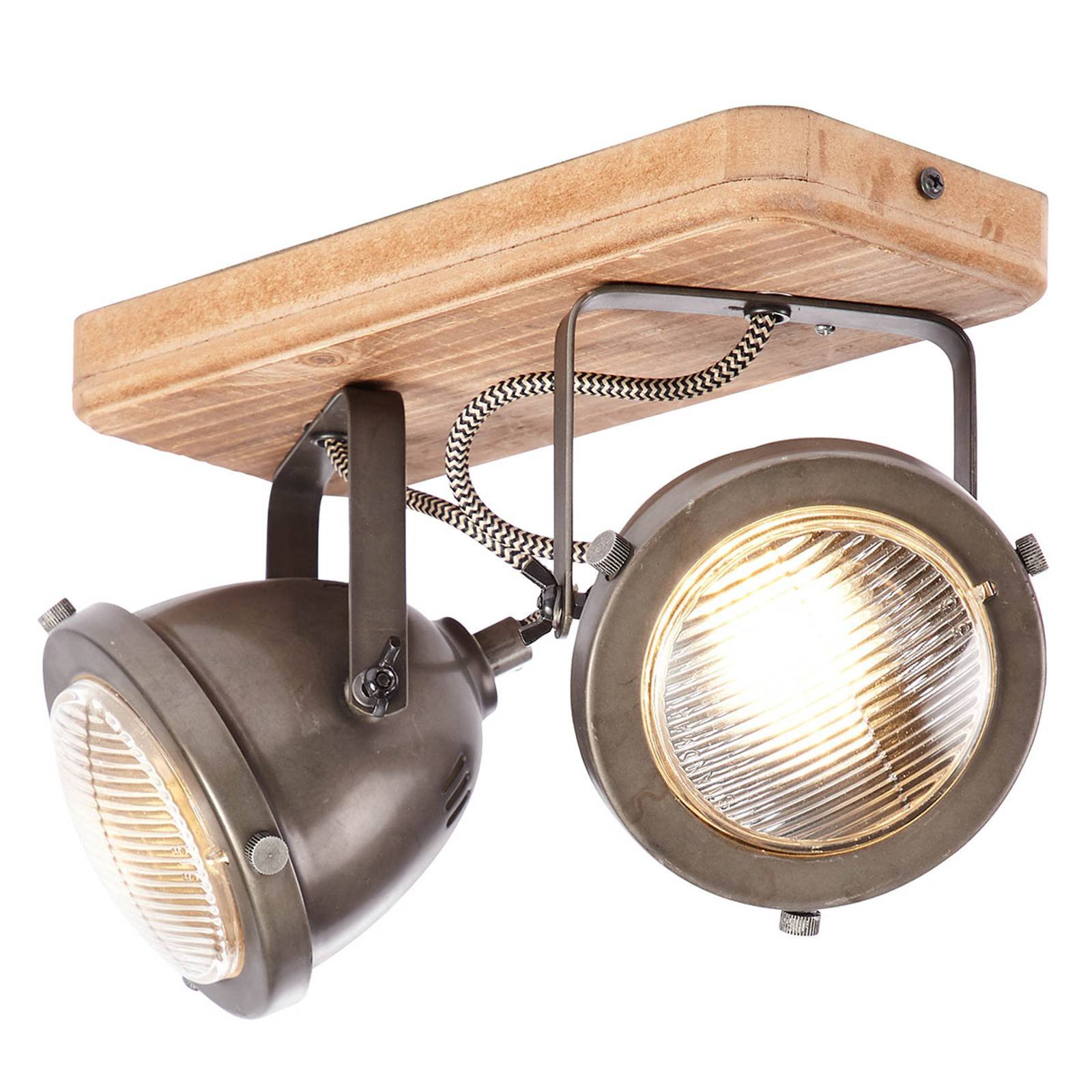 Carmen Wood – taklampe i industriell stil 2 lys