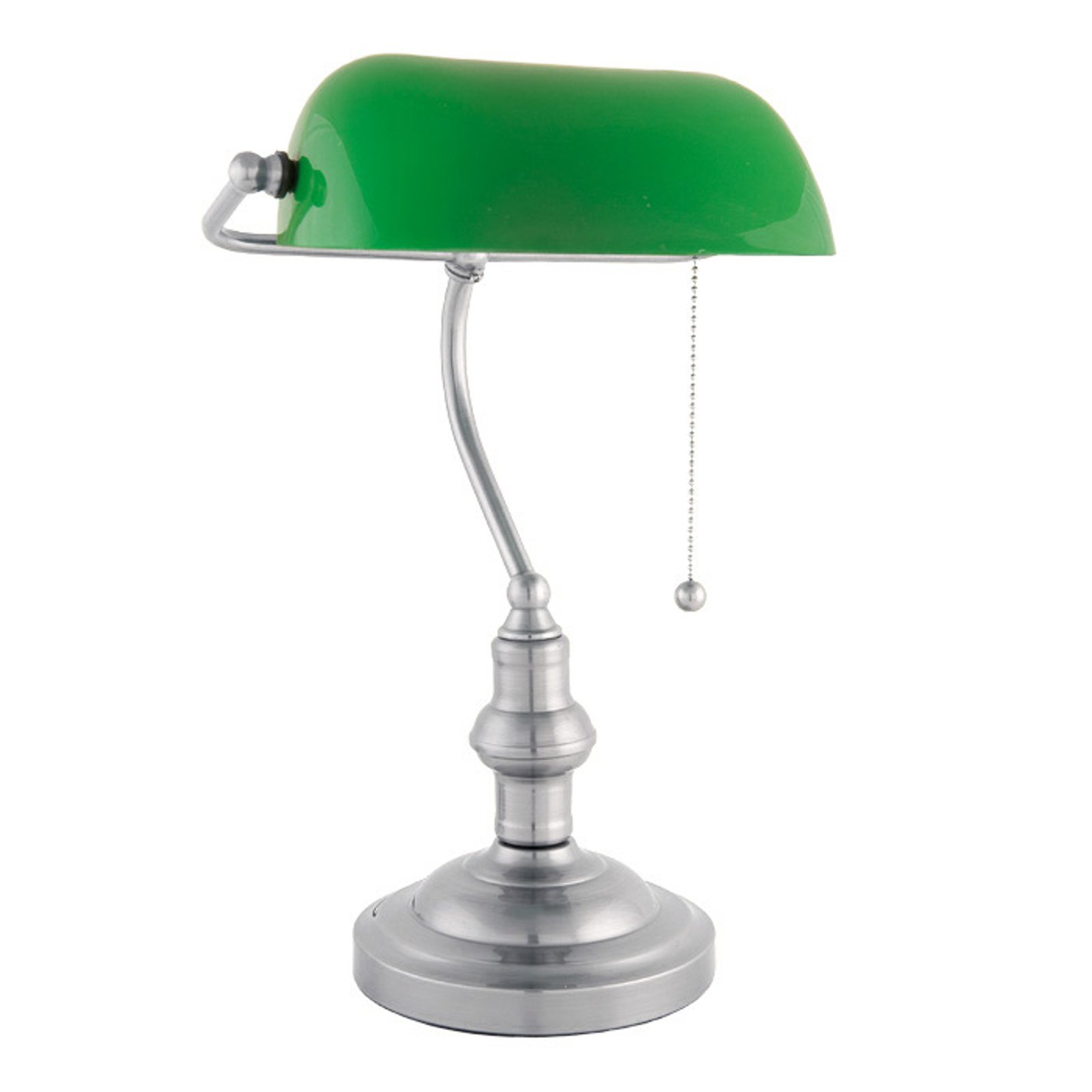 Vakker banklampe Verda med fot av nikkel