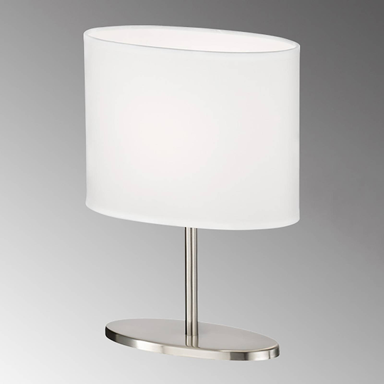 Momo bordlampe med stoffskjerm, nikkel/hvit