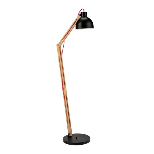 Gulvlampe Skansen, justerbar, svart