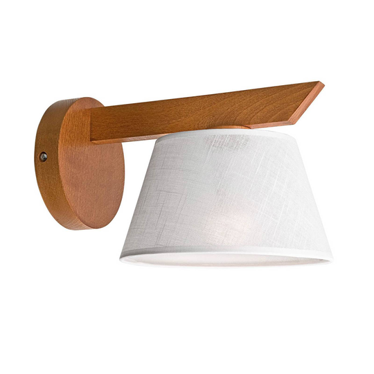 Suecia vegglampe av tre og stoff, rustikk/brun