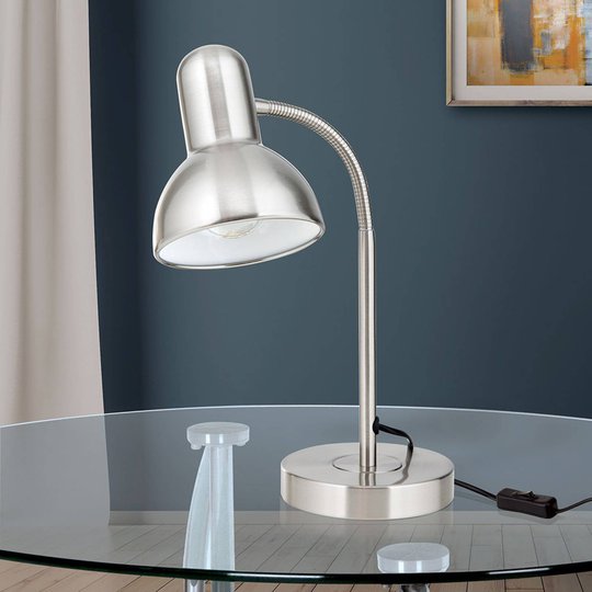 Nemo skrivebordslampe, fleksibel, matt nikkel