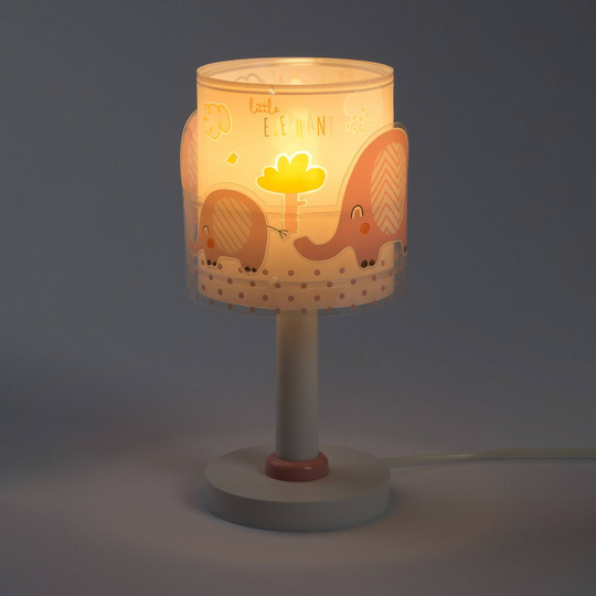 Bordlampe til barnerom Little Elephant, rosa