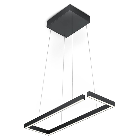 Marisa-60 LED-hengelampe, matt svart, 60 x 20cm
