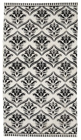 Teppe Flower 75x150 cm - Svart