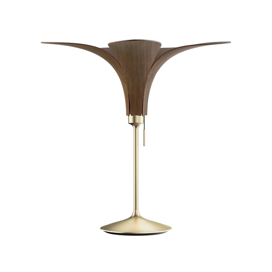 UMAGE Jazz bordlampe mørk eik, fot av messing